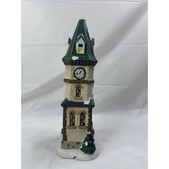 St. Nicholas Square Village Collection Clock Tower Illuminated in Box Christmas - Picture 2 of 4
